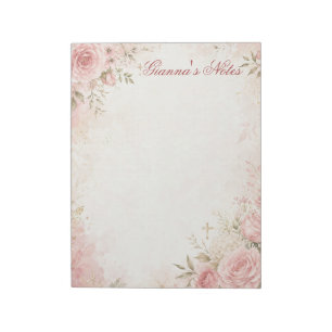 Custom Name Christian Floral Notepad