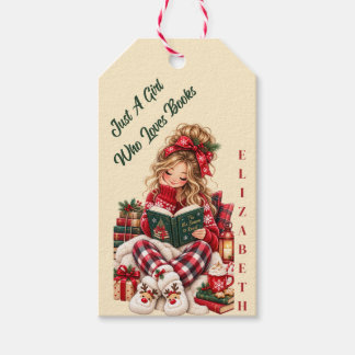 Custom Name Christmas Book Lover Gift Tags