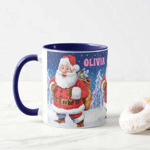 Custom name Christmas coffee mug,Jolly Santas. Mug