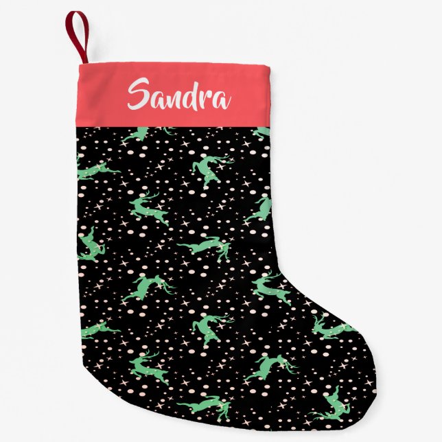 Custom Name Christmas Deer Stocking (Front)