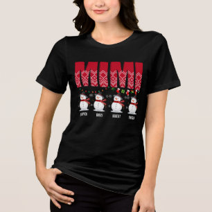 Custom Name Christmas Mimi  Tri-Blend Shirt
