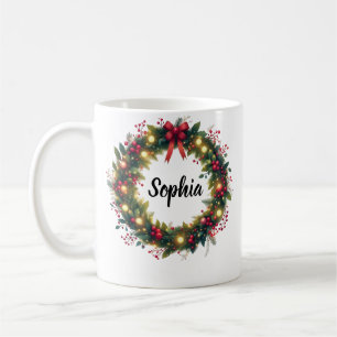   Custom Name Christmas Mug with Lights Gift 