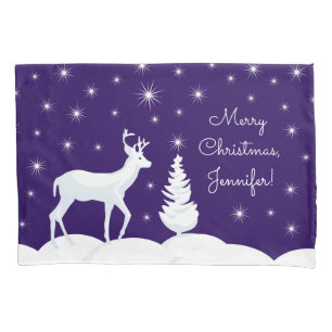Custom Name Christmas Reindeer Single Pillowcase
