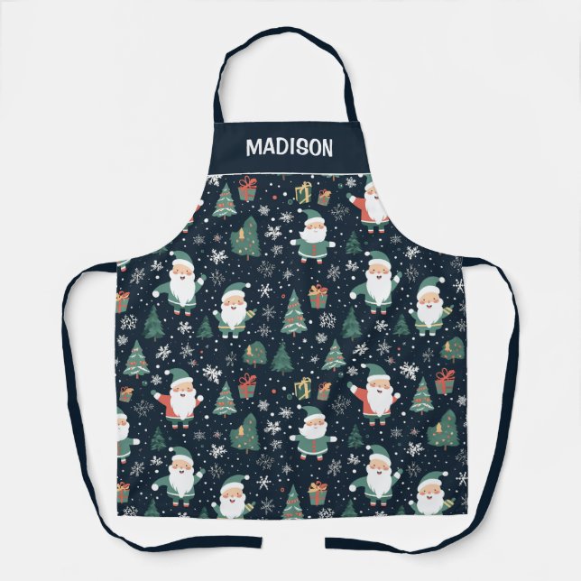 Custom Name Christmas Santa Apron (Front)