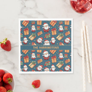 Custom Name Christmas Santa Napkin