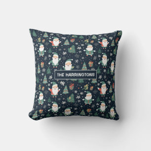 Custom Name Christmas Santa Throw Pillow