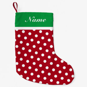 Custom Name Christmas Stocking with Polka Dot