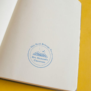 Custom Name Circle Book Belongs To Teacher  Self-inking Stamp