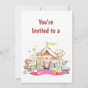 Custom Name Circus Birthday Party  Invitation