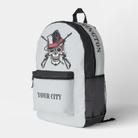 Custom Name & City Skull & Guns