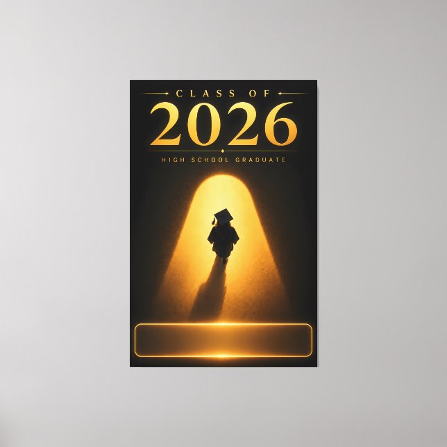Custom Name Class of 2026 Graduation Canvas Print (Front)