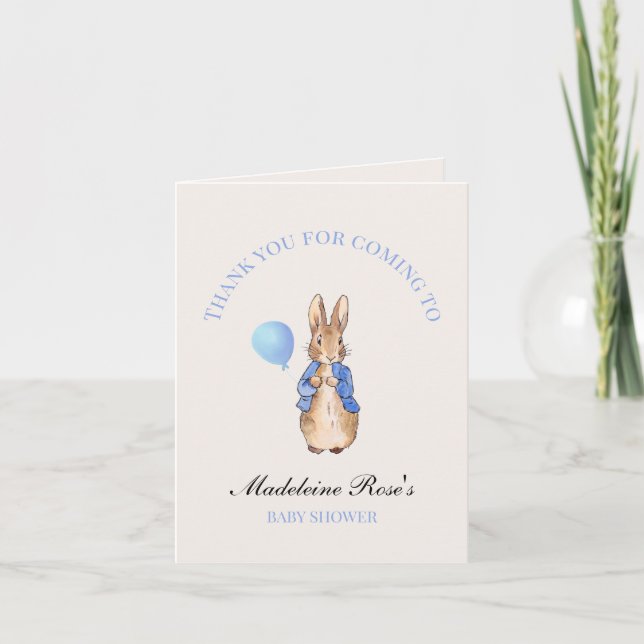 Custom name classic rabbit thank you card (Front)