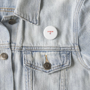 Custom Name Classic Red Black Branded Logo  1 Inch Round Button
