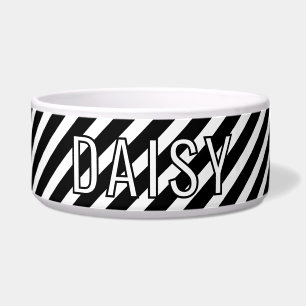 Custom Name Classic White Black Stripe Pattern