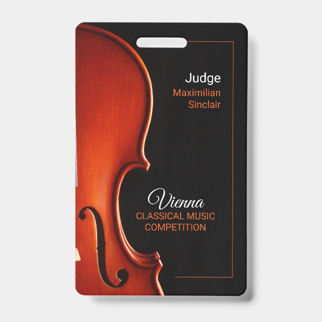 Custom Name Classical Music Competition EventBadge Badge (Front)