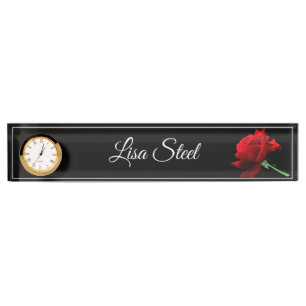 Custom Name Clock Desk Nameplate