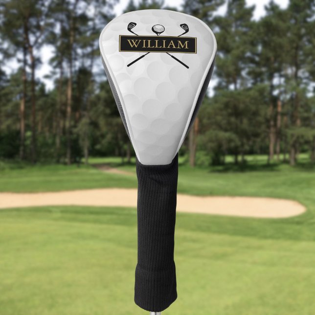 Custom Name Clubs And Ball Black Gold Golf Head Cover (Custom Name Clubs And Ball Black Gold Golf Head Cover)