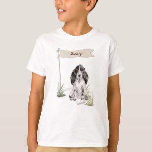 Custom Name Cocker Spaniel Pet Dog T-Shirt