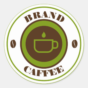 Custom name coffee logo classic round sticker