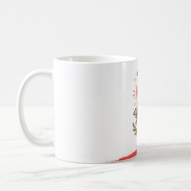 Custom Name Coffee Mug - Minimalist Modern White C (Left)