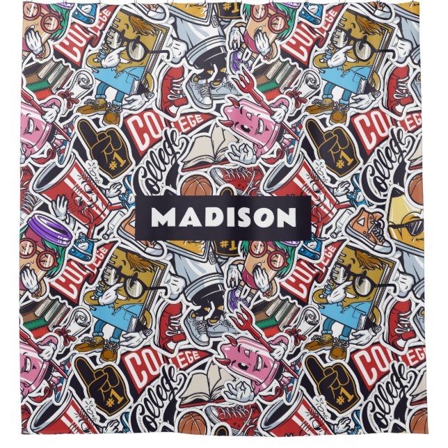 Custom Name College Comics Pattern (Front)