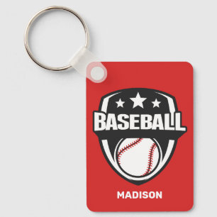 Custom Name & Color Baseball Keychain