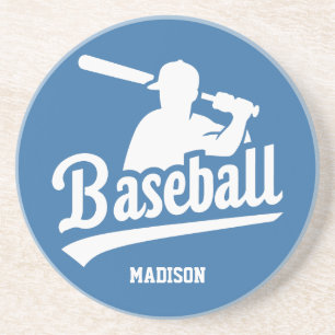 Custom Name & Color Baseball Player Coaster