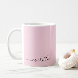 Custom Name Color Blush Pink Calligraphy Script Coffee Mug