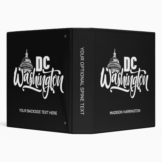 Custom Name & Color Washington DC Binder (Background)