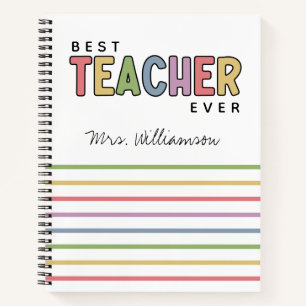 Custom Name Colorful Teacher Appreciation Gifts Notebook