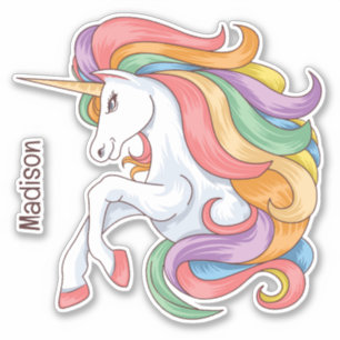 Custom Name Colorful Unicorn
