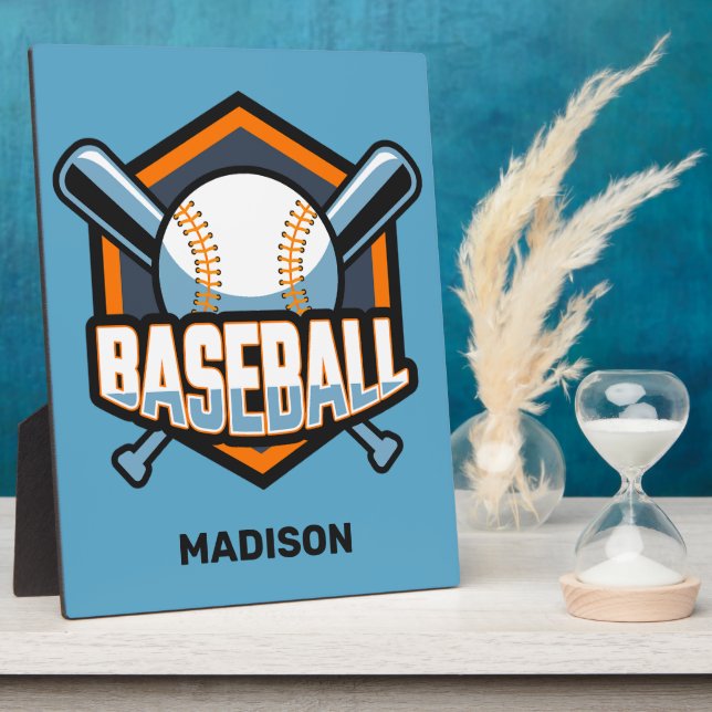 Custom Name & Colour Baseball Plaque (Side)