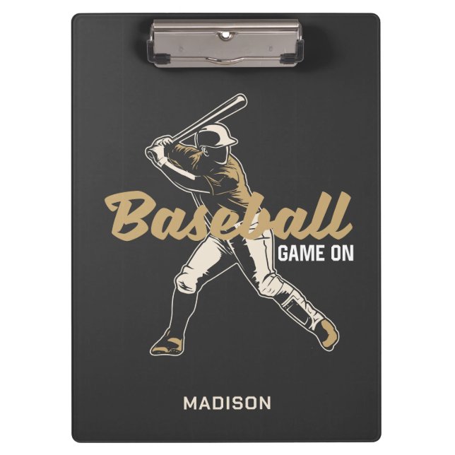 Custom Name & Colour Baseball Player Clipboard (Front)