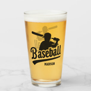 Custom Name & Colour Baseball Player Glass