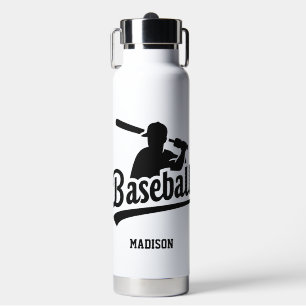Custom Name & Colour Baseball Player Water Bottle