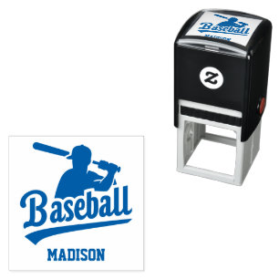 Custom Name & Colour Baseball Self-inking Stamp