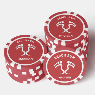 Custom Name & Colour Beach Bum Poker Chips