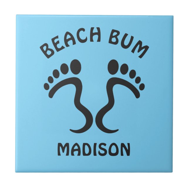 Custom Name & Colour Beach Bum Tile (Front)