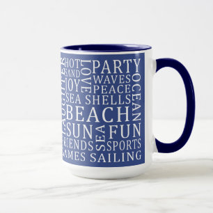 Custom Name & Colour Beach House mugs