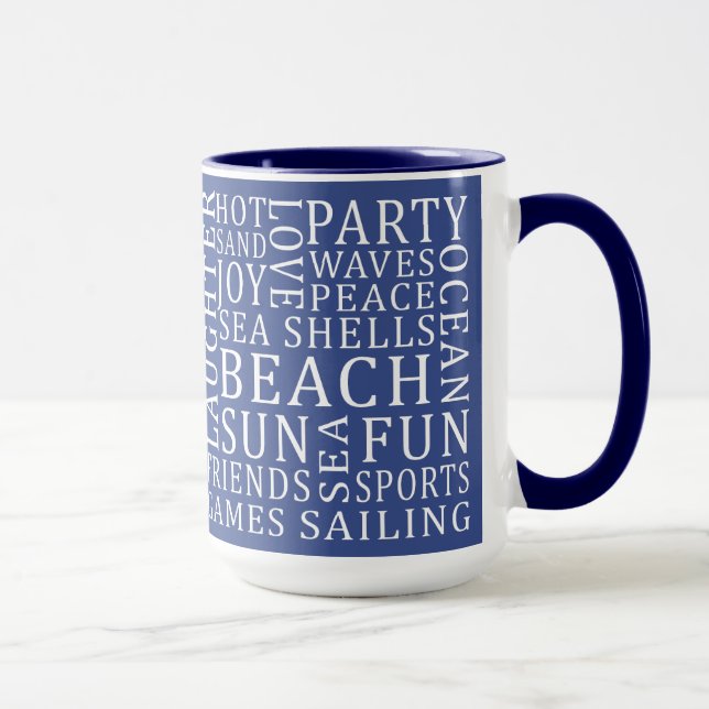 Custom Name & Colour Beach House mugs (Right)