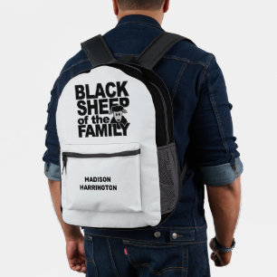 Custom name & colour "Black Sheep" Printed Backpack