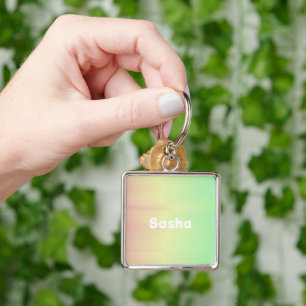 Custom name colour blend ombre keychain
