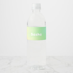 Custom name colour blend ombre water bottle label