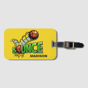 Custom name & colour BOUNCE Basketball Luggage Tag
