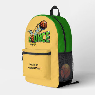 Custom name & colour BOUNCE Basketball Printed Backpack