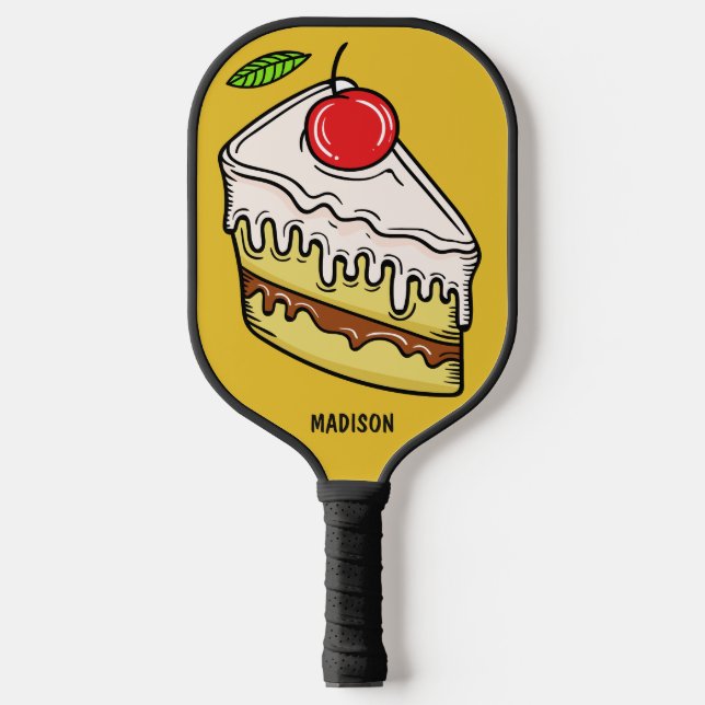 Custom name & colour Cake Slice Pickleball Paddle (Front)