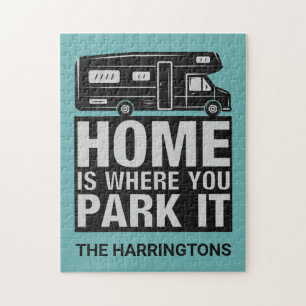 Custom name & colour Camper Van Jigsaw Puzzle