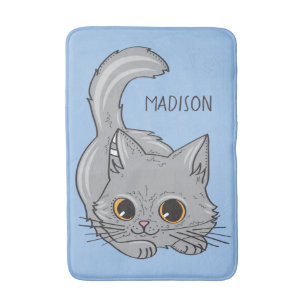 Custom name & colour Cute Kitten bath mats