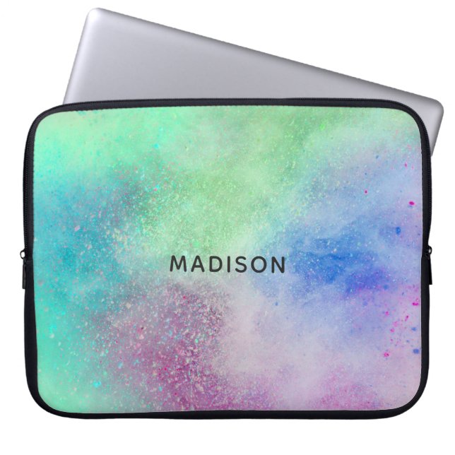 Custom name Colour Explosion laptop sleeves (Front)