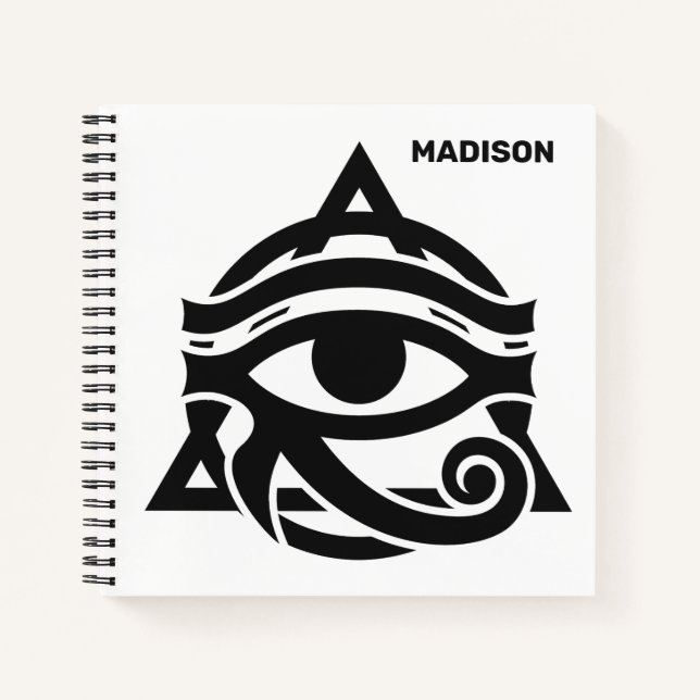 Custom Name & Colour Eye of Horus Notebook (Front)
